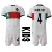 Cheap Portugal Ruben Dias #4 Away Football Kit Children World Cup 2022 Short Sleeve (+ pants)